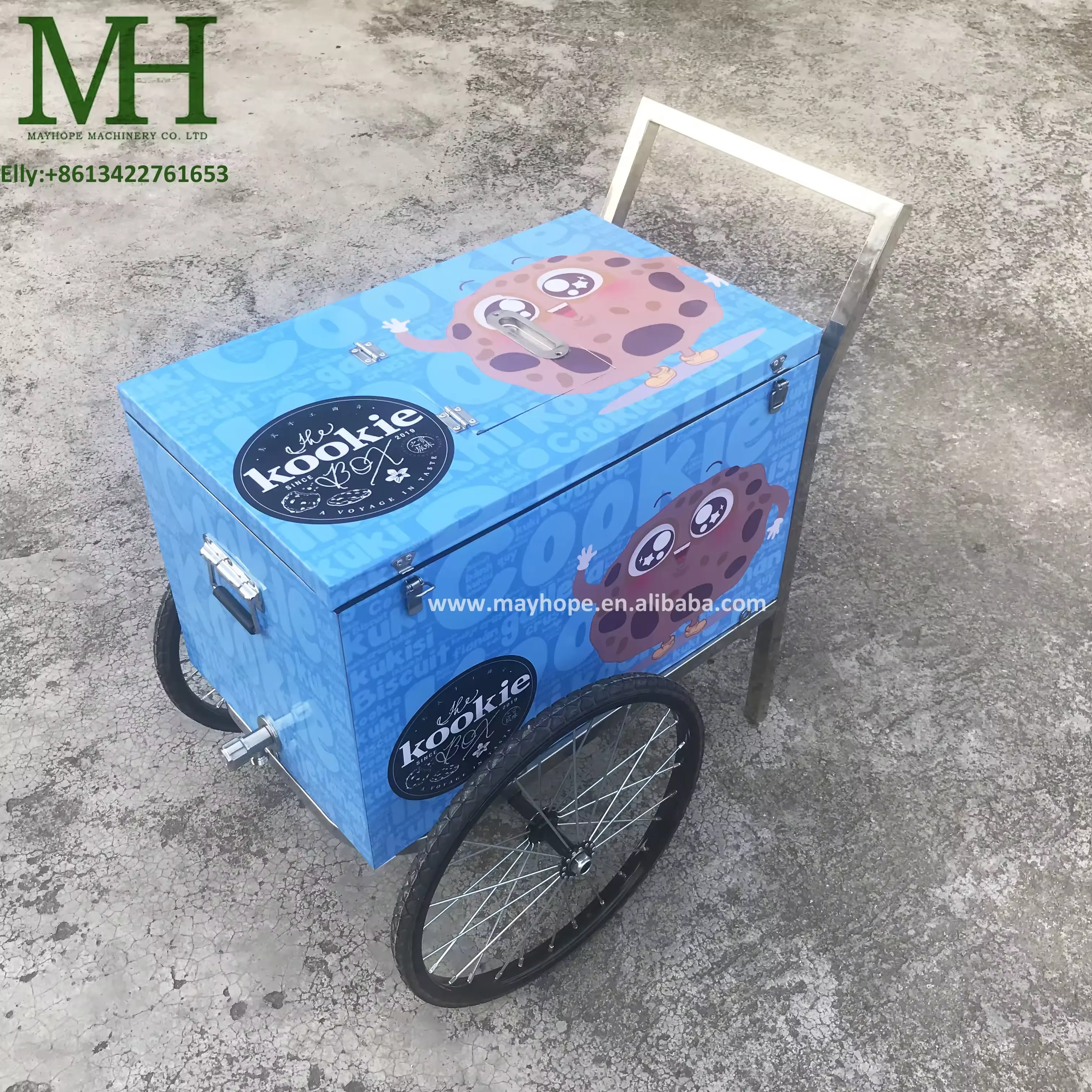 イタリアンジェラトバイクアイスクリームストリートモバイルプッシュアイスキャンデーショーケース冷凍庫屋外用自動販売カート