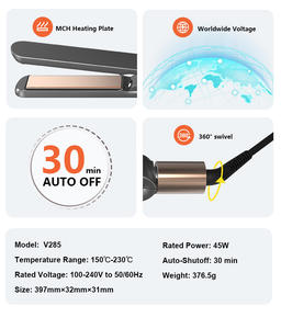Plancha de Pelo Multifunción MCH con Tecnología PTC, Pantalla de Temperatura, Calentamiento Rápido, Placa Flotante 3D - Product Image 2