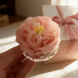 Velas Decorativas con Forma de Ramo de Flores, Velas Aromáticas de Colores en Cristal de Lujo, Centro de Mesa con Aroma a Flores Marrones - Product Image 4