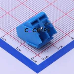 DB103-5.0-2P-BU-S Screw Terminal Block Through hole Component (THT),P=5mm Connector 1x2P 5mm Blue Through Hole - Product Image 2