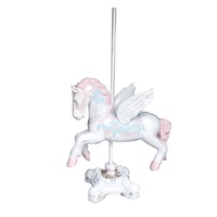 Sculpture de carrousel en fibre de verre sur le thème romantique pour parc d'attractions, manège pour chevaux, cadeau d'anniversaire