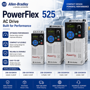 มีสินค้าในสต็อก จัดส่งรวดเร็ว Allenbradleys AC Drive Variable Frequency Drive PowerFlexs 525 25B-D017N104 VFD <span class=keywords><strong>Inverter</strong></span> - Product Image 1