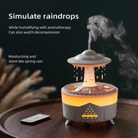 Diffuseur d'arômes en forme de goutte de pluie, humidificateur ultrasonique 350 ml, lumière LED de nuit à 7 couleurs, design de pluie tombante, humidificateur d'air à huile essentielle