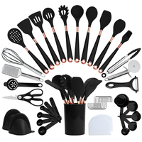 TOALLWIN Ustensiles de cuisine en silicone, ensemble d'ustensiles de cuisine en silicone avec support