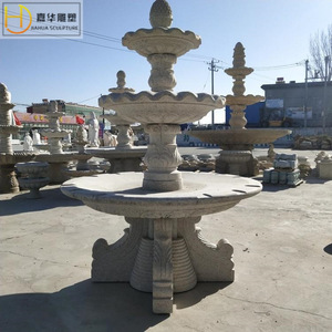 Fontaine en pierre Jiahua, élément aquatique extérieur traditionnel, style colonne, sculpture paysagère durable - Product Image 1