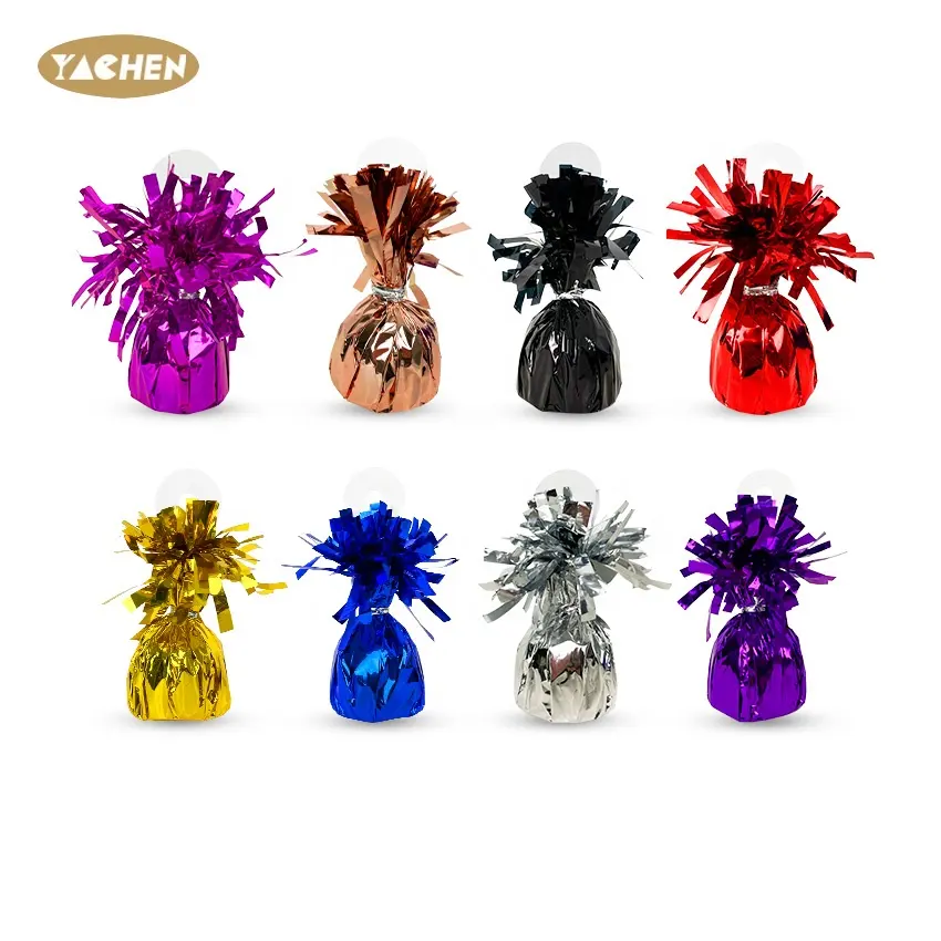 YACHEN Party Decoration Supplies Balloon Decoration Accessories High Quality Multicolor Metallic Foil Helium Balloon Weights