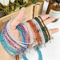 Bracelet en pierres naturelles de guérison, petit cristal, magnifique bijou, pierre précieuse à facettes, tendance, pour femme, cadeau - Vente flash