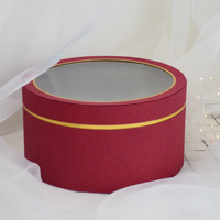 Mini boîte d'emballage cylindrique de luxe ronde transparente pour perruques, boîte à fleurs roses avec ruban