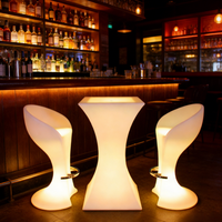 Table de bar LED en gros, 16 LED, table lumineuse à changement de couleur, étanche IP65, mobilier d'extérieur, table de cocktail LED pour événements et fêtes