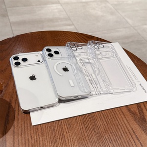 เคสโทรศัพท์มือถือมีแม่เหล็กใสป้องกันสีเหลืองสำหรับ iPhone 13 14 15 16 17 PRO MAX ฝาครอบโทรศัพท์ PC คริสตัลแบบใส - Product Image 3