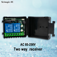 Récepteur 433 MHz à code d'apprentissage, interrupteur de télécommande, module de contrôle universel 2 canaux AC 110V 220V 85-250V pour porte de garage et éclairage