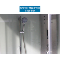 Nouvel ensemble complet de douche d'angle avec porte coulissante en verre trempé, panneau mural et receveur pour hôtel et maison