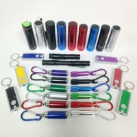 Gantungan Kunci Carabiner Promosi Custom Aluminium Portabel untuk Camping dengan 9 Lampu LED Senter Mini Logo Senter