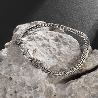 Bracelet pour homme en acier inoxydable rétro, style punk, personnalisé, chaîne tressée, fait main, pour les fêtes, fabriqué en Chine, modèle C0071