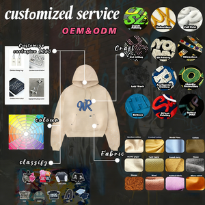 Sudadera de Algodón Otoñal de Talla Grande Estilo Pulóver Casual de Tendencia para Hombre con Estampado Inflado Personalizado de Fabricante - Product Image 4