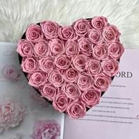 Cadeaux de la fête des mères Lovebay, roses infinies en gros, fleurs éternelles, 30 roses, roses réelles conservées, fleurs éternelles dans une boîte en forme de cœur