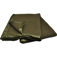 Couverture en laine 100% épaisse et lourde de couleur vert olive de l'armée BLUE PHOENIX, pour l'hiver, les secours en cas de catastrophe, les premiers secours, avec bordure en satin pour l'OTAN