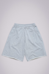 Pantaloncini da Uomo in Felpa Pesante di Alta Qualità con Orlo Grezzo, <span class=keywords><strong>Gamba</strong></span> Larga <span class=keywords><strong>e</strong></span> Lunga, Stile Streetwear - Product Image 6