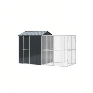 Jaula para Pájaros de Acero Galvanizado Antracita 418 X 210 X 247 Cm para Mascotas, Duradera para Exteriores, Estilo Moderno - Product Image 1