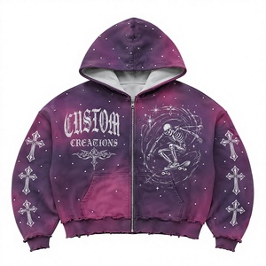 Sudadera con Capucha y Cremallera Estilo Gótico Personalizada para Hombre, Corte Regular, 100% Algodón Felpa, Transpirable, Informal de Invierno - Product Image 4