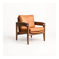 Fauteuil d'appoint moderne en similicuir, rembourré, avec structure en bois massif, siège individuel pour salon, hall d'hôtel