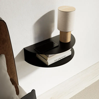 Demi-cercle 2 pneus Table basse flottante Table de chevet en fer noir pour canapé entraîneur Table murale