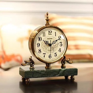 European Retro Table <b>Clock</b> Quartz Movement Circular Design Home Decor Living Room Ornament - Product Image 2