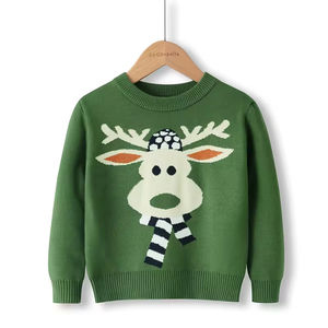 Pull chaud pour enfants à motif dinosaure, col roulé en coton pour l'hiver, l'automne et le printemps, cardigan tendance pour enfants, dessin animé - Product Image 2