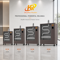 Chauffage au kérosène commercial OkyRie, blanc, robuste, mobile sur roues, à air forcé, pour chantier de construction, atelier, OEM, ODM