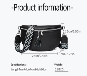 Marsupio in vera pelle marsupio borsa a tracolla da donna borsa da petto in pelle con tracolla larga - Product Image 4