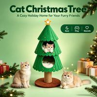 Arbre à chat de Noël en feutre et lin, écologique, facile à assembler, design intime – Bestseller transfrontalier pour la maison, style réparateur