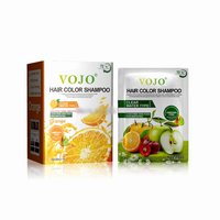 Champú Tinte para el Cabello Vegano Profesional VOJO Apple, Sin Amoníaco, Sin PPD, 25 ml * 10, Champú en Sobre para Coloración del Cabello Negro, No Mancha el Cuero Cabelludo