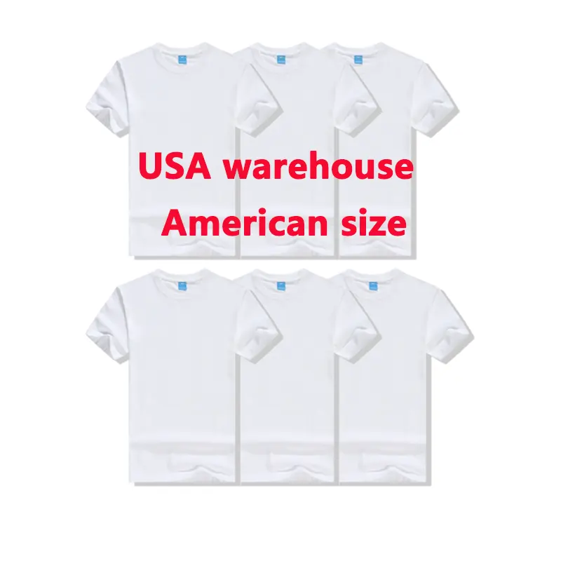 USA warehouse High Quality adult kid 100% polyester sublimation shirts Unisex custom logo sublimation blank men's t shirts