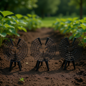 6 supports de plantation noirs pour fraises avec 3 pieds de support fixes, produit agricole en plastique pour l'entretien des plantes de jardin - Product Image 2