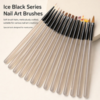 Kit de Manucure Professionnel en Gros : Pinceau Ovale en Nylon à Manche Noir, Poils Doux, Précision pour Nail Art et Gel Polish à Lignes Fines