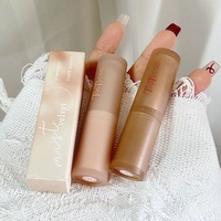 L'air est brumeux, velours, rouge à lèvres, nu, cannelle, argile à lèvres, glaçure à lèvres, mat, uni, blanc, non collant, facile à colorer