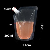 Doypack Souple Transparent Réutilisable de 100ml, 500ml, 1000ml avec Bec Verseur Oblique pour Jus et Lait Liquides