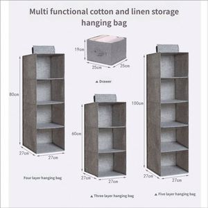 Organizador Colgante de Gran Capacidad con Múltiples Capas, Bolsa de Almacenamiento Plegable para Armario, Guardarropa, Ropa y Sujetadores - Product Image 5