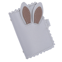 Portefeuille en cuir PU de haute qualité avec oreilles de lapin, prêt à être expédié, porte-cartes de visite fin et mini étui pour passeport