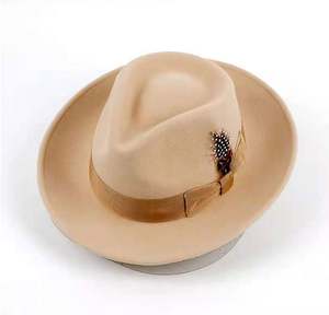 Sombrero Fedora Unisex de Lana H628B con Cinta y Pluma, Gorra de Jazz Personalizada, Sombreros Fedora de Fieltro para Invierno y Exteriores, Sombrero Homburg de Lana - Product Image 5