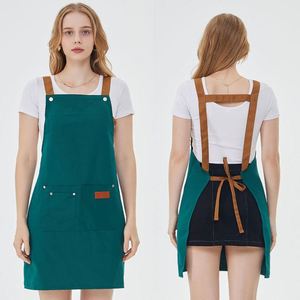 Custom Logo Sleeveless Cotton Bib <b>Apron</b> Reusable <b>Kitchen</b> Cooking Chef and Beauty Salon Hairdresser for Working Waitress - Product Image 4