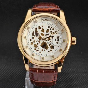 Montre mécanique automatique Victory Skeleton, cadran rond de 30 mm, cristal saphir, bracelet en cuir, montre pour homme - Product Image 2