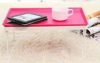 Table pliante portable en plastique réglable pour ordinateur portable, table à cartes carrée avec pieds pliables