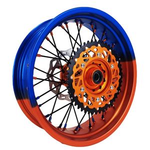 Juego de Ruedas <span class=keywords><strong>Supermotard</strong></span> de 16 y 17 Pulgadas para KTM EXC SXF SX85 TC <span class=keywords><strong>85</strong></span>, Rines Supermoto de Aleación de Aluminio 7075 para Motocicleta - Product Image 5