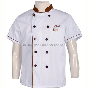 Basic Fit Manteau <span class=keywords><strong>de</strong></span> Chef En Plastique Boutons Manches Courtes Coton Sergé <span class=keywords><strong>Pas</strong></span> <span class=keywords><strong>Cher</strong></span> <span class=keywords><strong>Veste</strong></span> <span class=keywords><strong>de</strong></span> Chef - Product Image 3