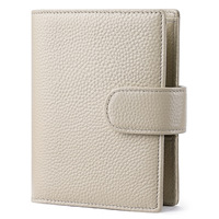 Porta Pasaportes, Nuevo Cuaderno de Hojas Sueltas A7, Cuaderno de Cuero Genuino con Textura de Litchi y Capa Superior de Piel de Vaca