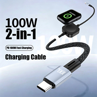 Câble de charge magnétique sans fil amélioré 2026 pour iWatch, 1,2 m, 100 W, USB C PD3.0, charge rapide pour voyage, camping, maison, bureau