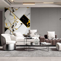 Panneau décoratif complet en marbre rose et violet de luxe avec motif doré, panneau mural en PVC 3D, panneau mural en marbre