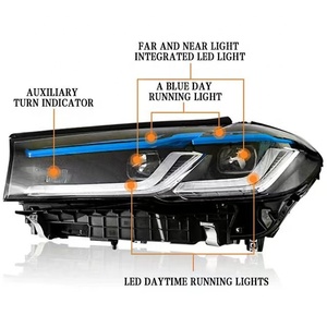 Para piezas de automóviles <span class=keywords><strong>BMW</strong></span> 5 Series G30, faros LED de parachoques delantero, versión negra, luces blancas y amarillas - Product Image 3
