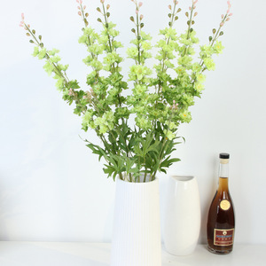 Fleurs artificielles en soie Delphinium Wilfordii bleu-violet, décoration pour la maison et les mariages, haute simulation, tige à 2 branches - Product Image 3